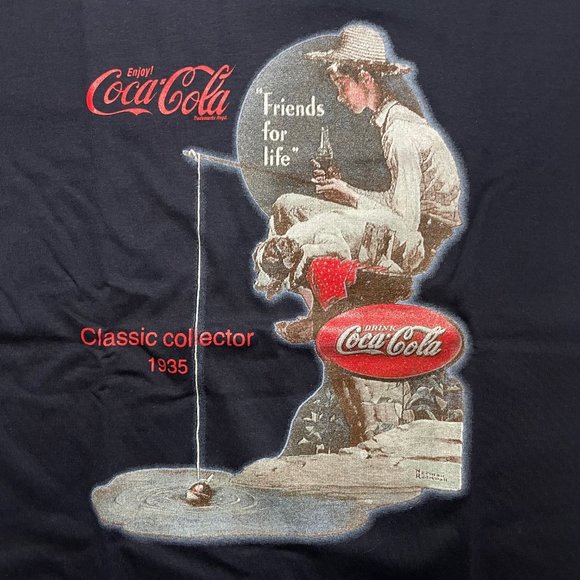 Short Sleeve T-Shirt "Fishing", Black or Dark Navy, Unisex, Adult/Kid, Small 17" - Picture 3 of 4